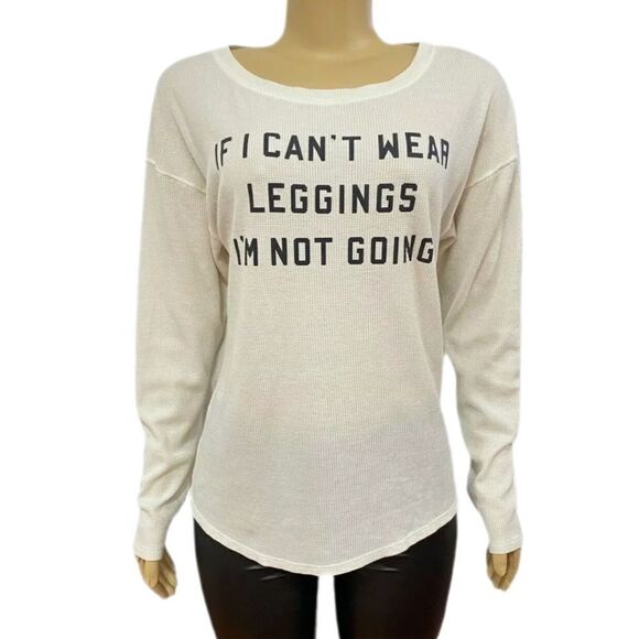 Victoria’s Secret Pink thermal Round Neck Long Sleeve Tee Shirt top - Picture 1 of 4